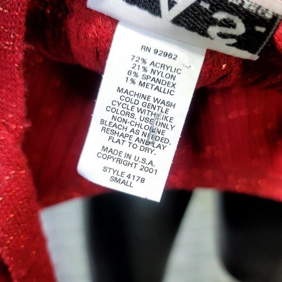 Vintage Y2K Great‎ American Sportswear Red Metallic Ribbed Knit Sleeveless Dress - Picture 8 of 8